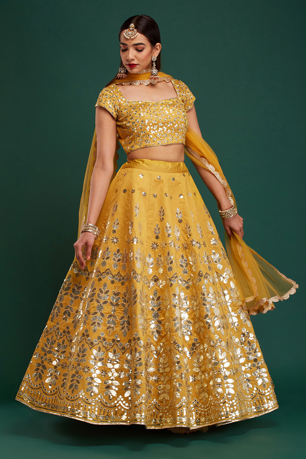 Light Gold Mirage Lehenga