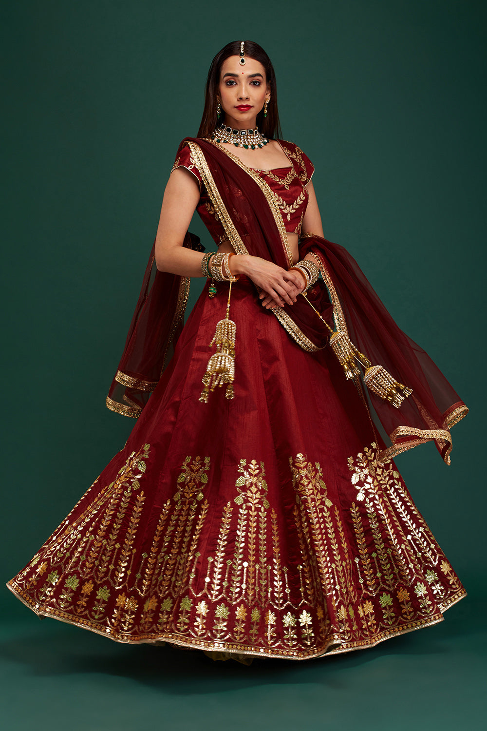 Maroon Gulmarg Lehenga