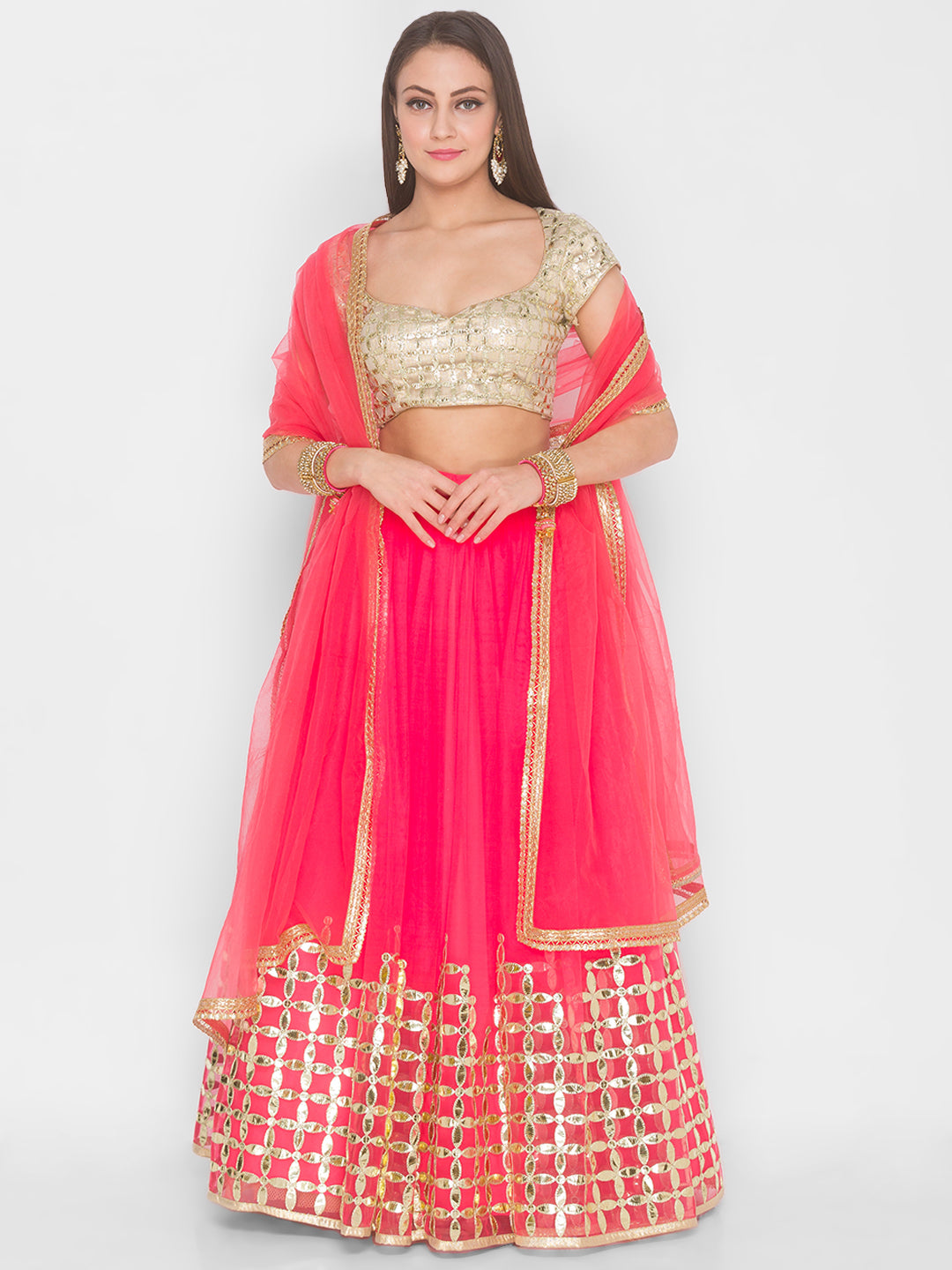 Bright Pink Phool Lehenga