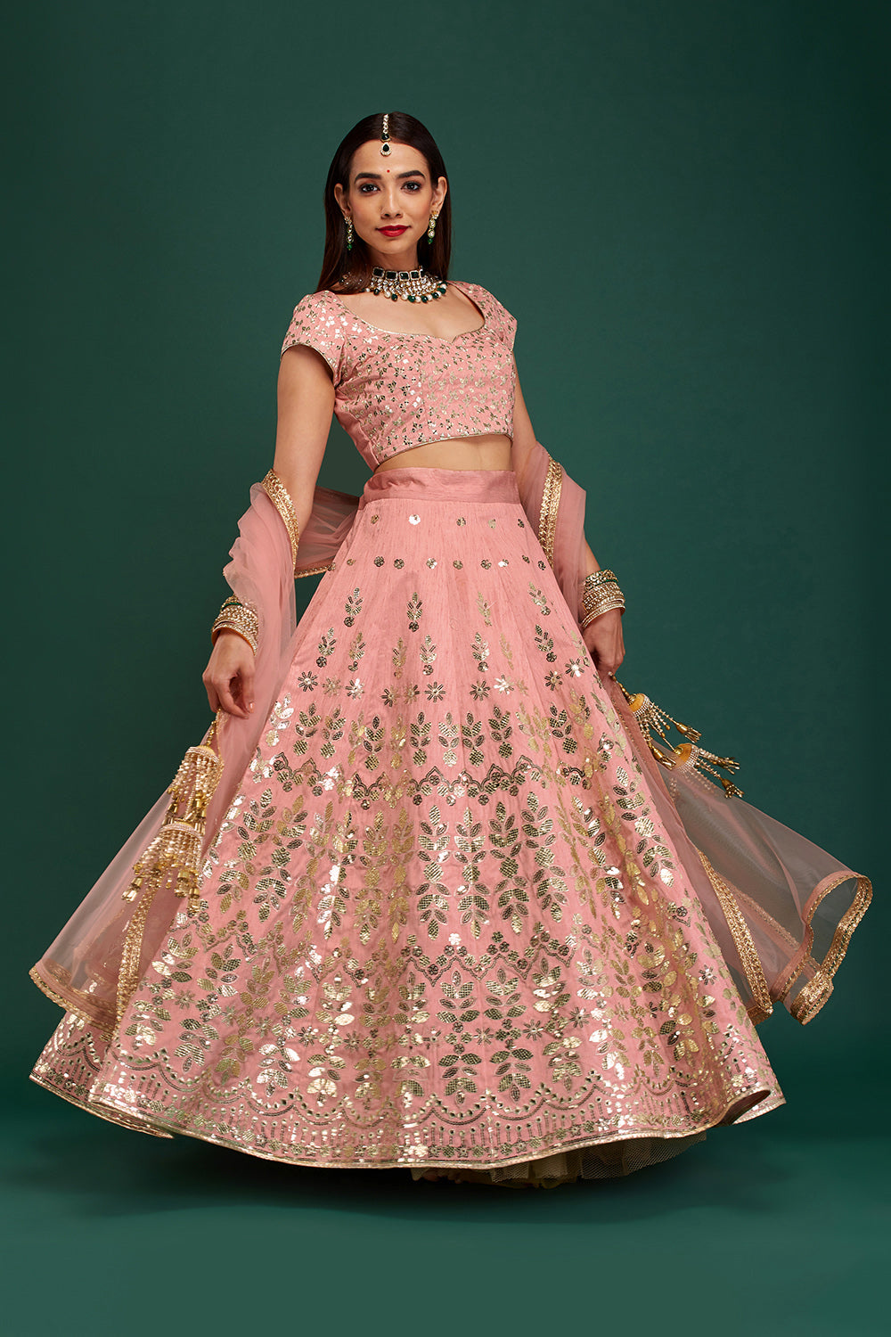 Dusty Pink Mirage Lehenga