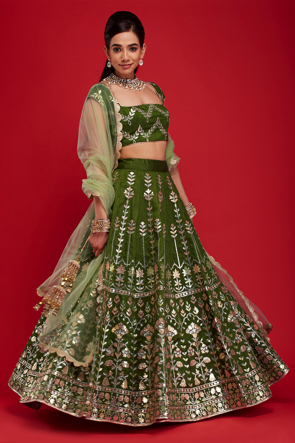 Olive & Jade Gulmohar Lehenga