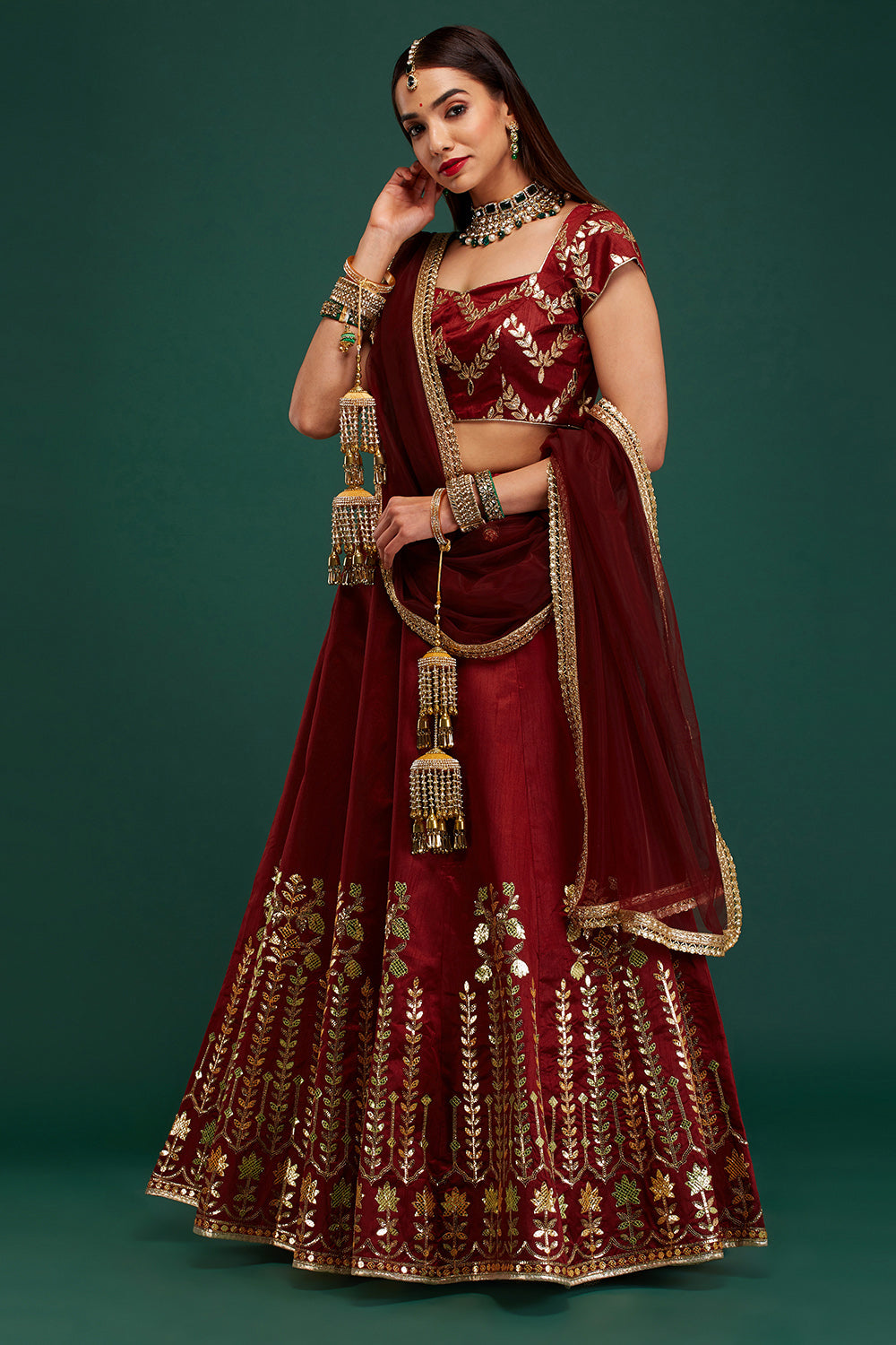 Maroon Gulmarg Lehenga