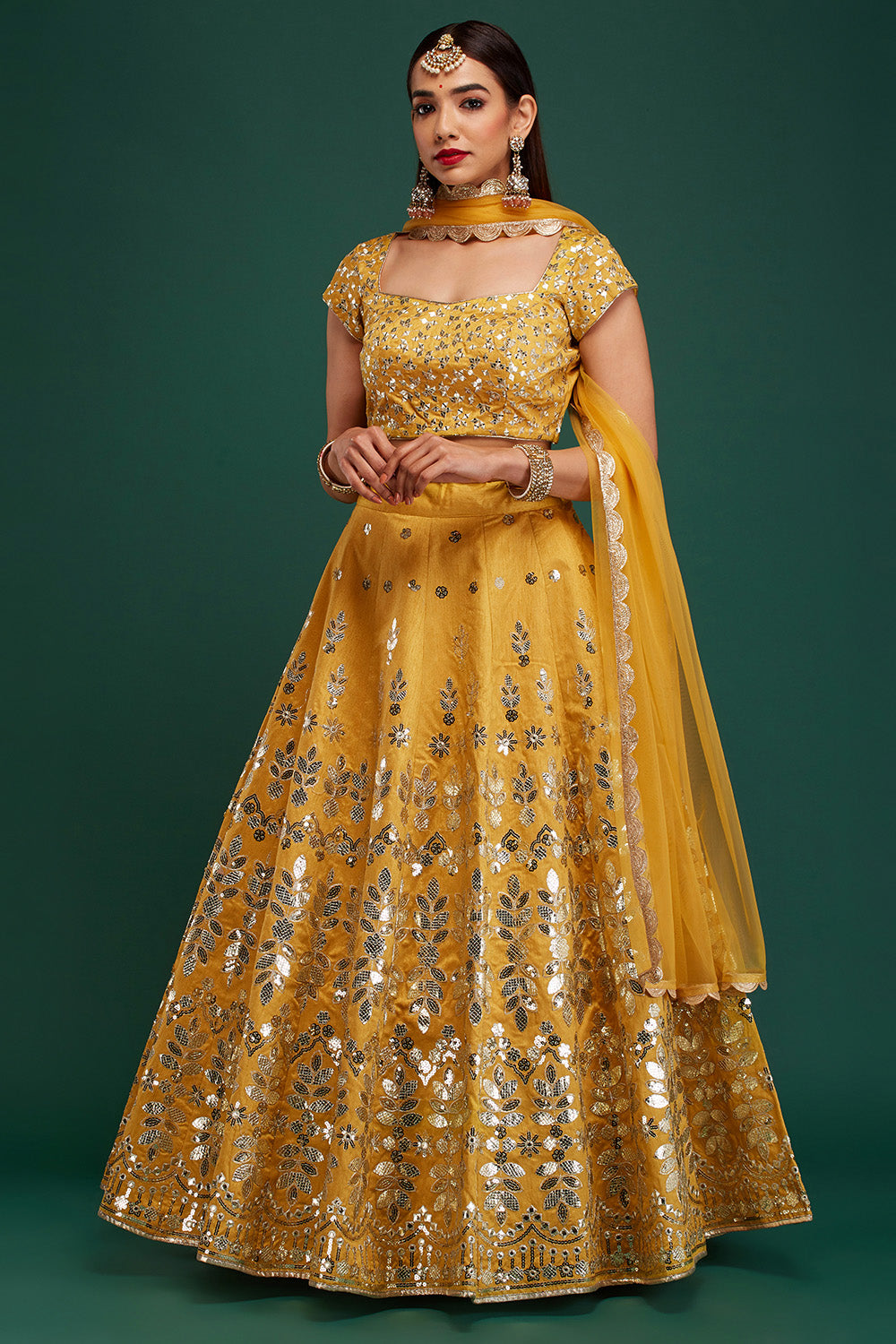 Light Gold Mirage Lehenga