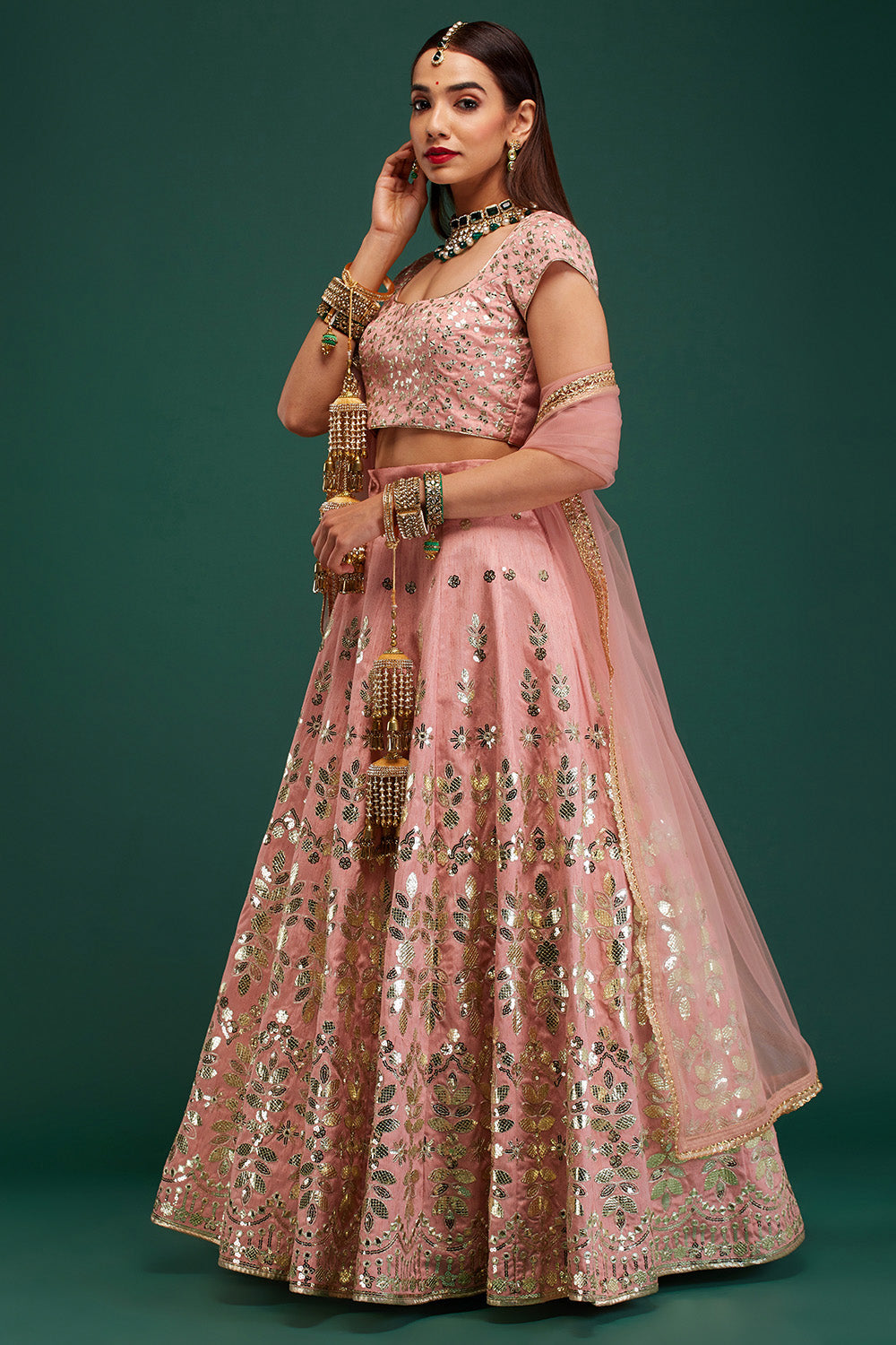Dusty Pink Mirage Lehenga