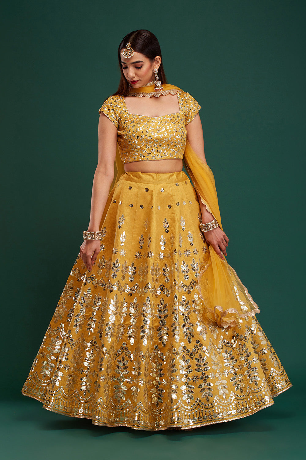 Light Gold Mirage Lehenga