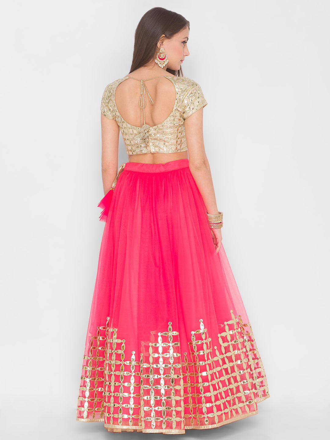 Bright Pink Phool Lehenga