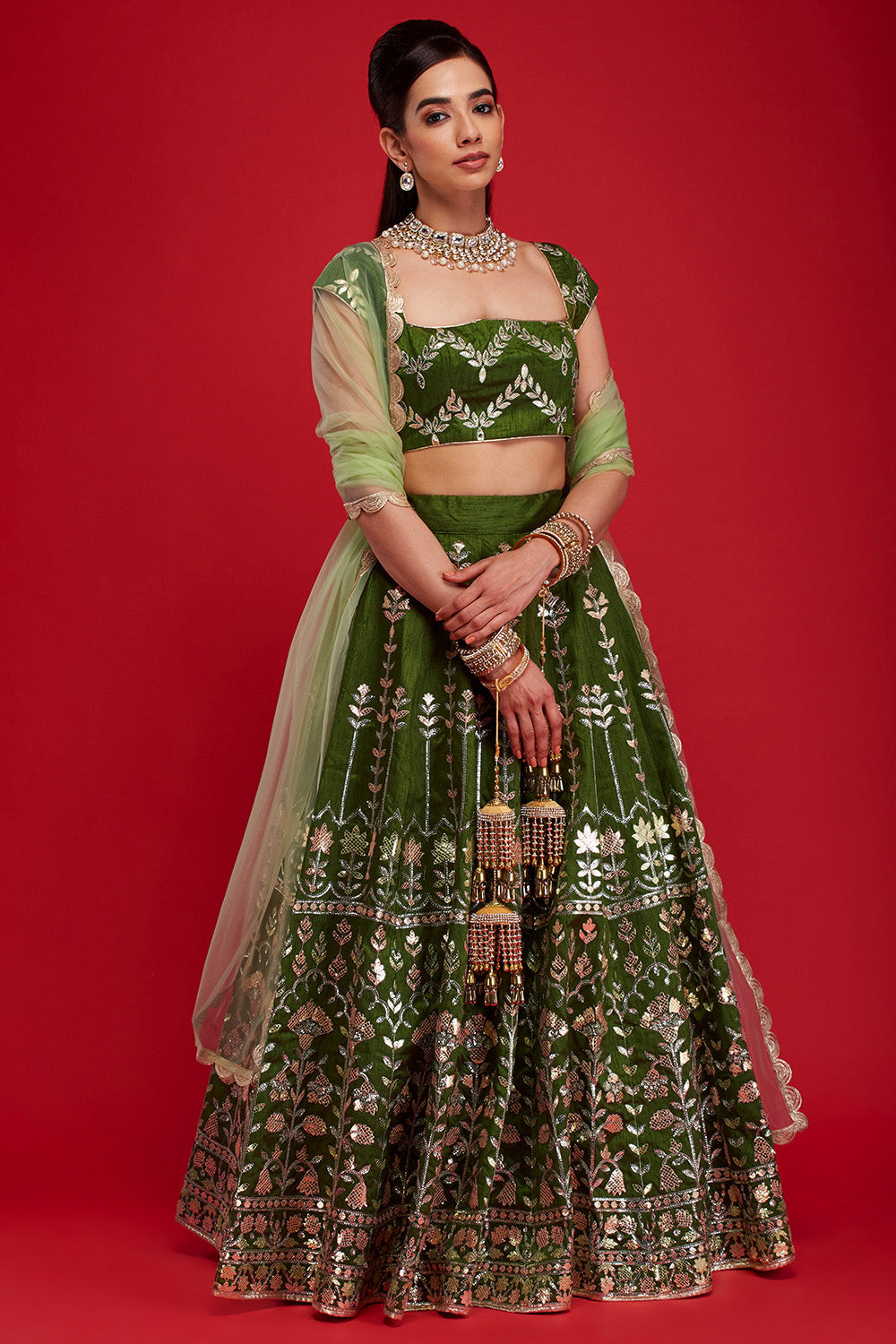 Olive & Jade Gulmohar Lehenga