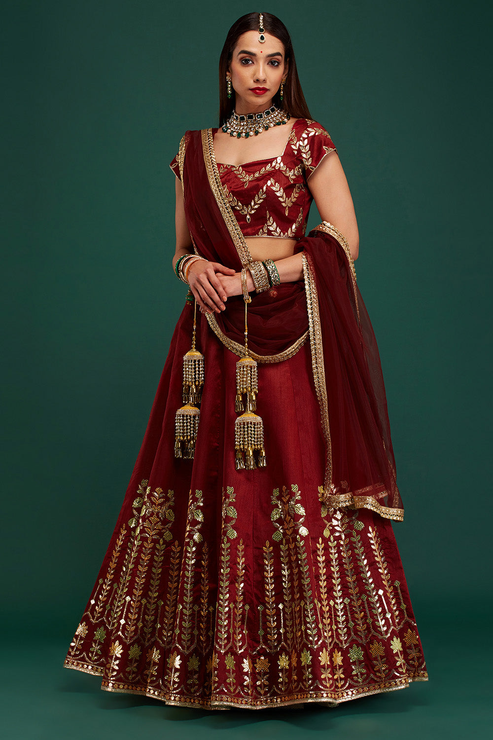 Maroon Gulmarg Lehenga