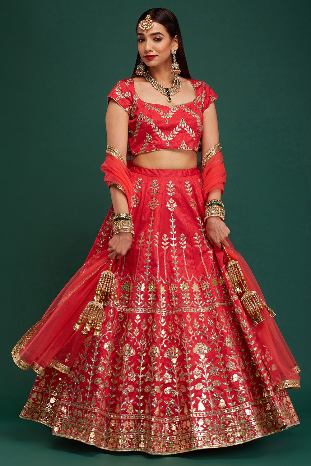 Berry Pink Gulmohar Lehenga