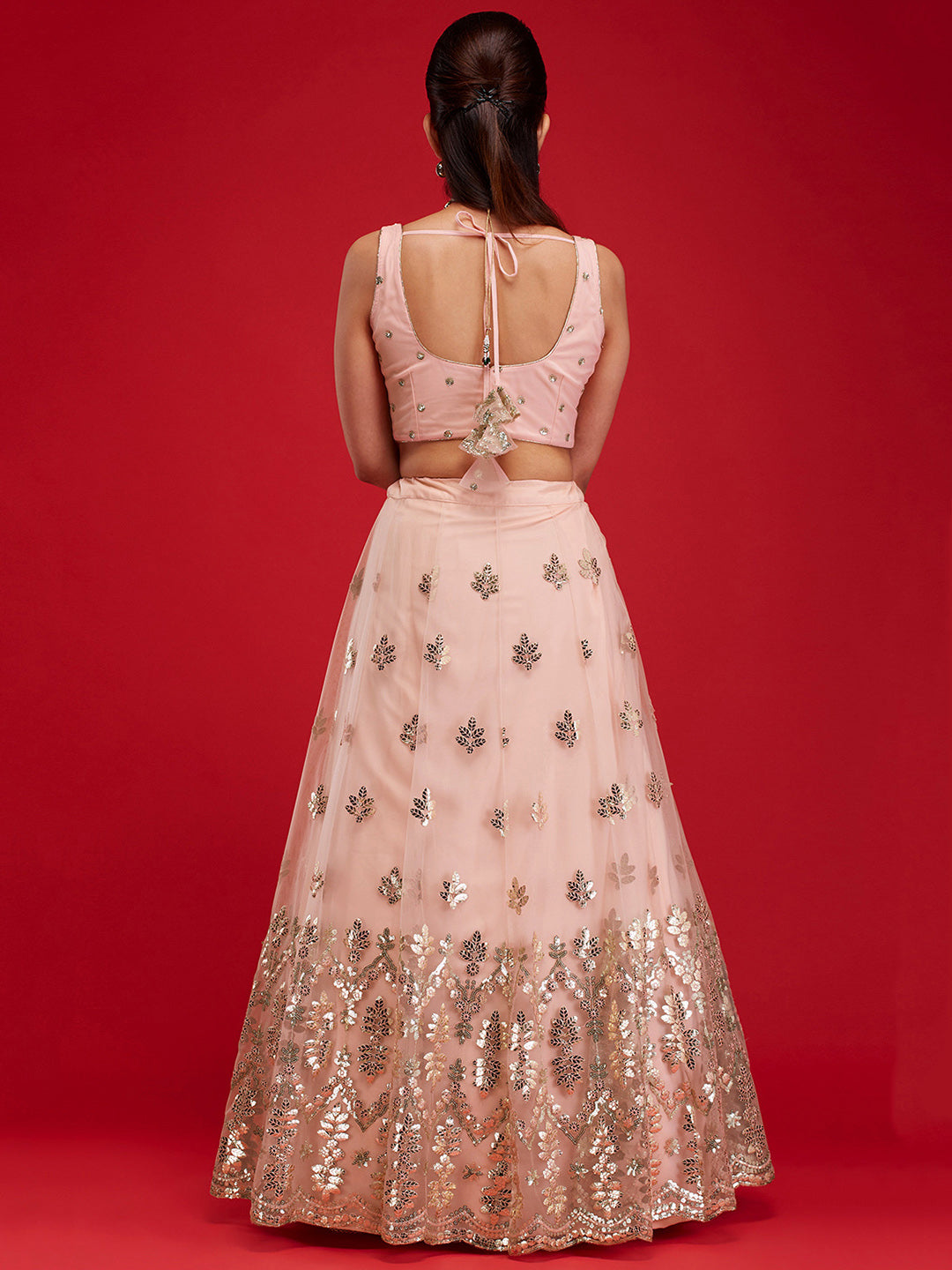 Blush & Aqua Gardenia Lehenga