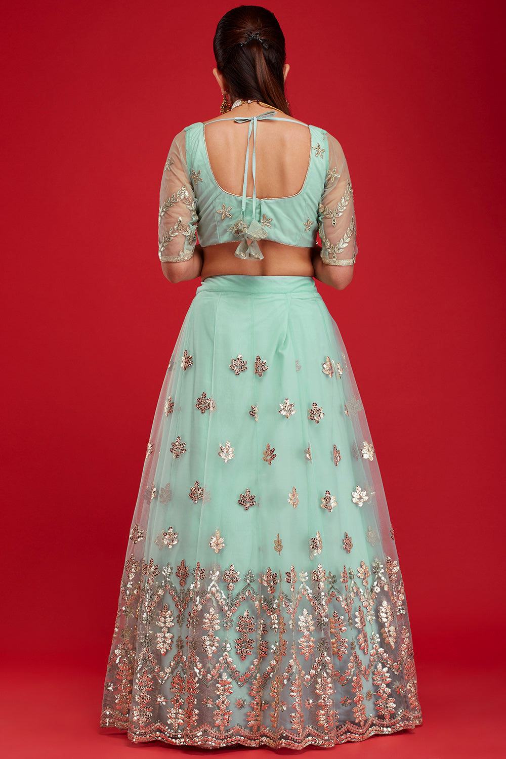 Aqua Gardenia Lehenga