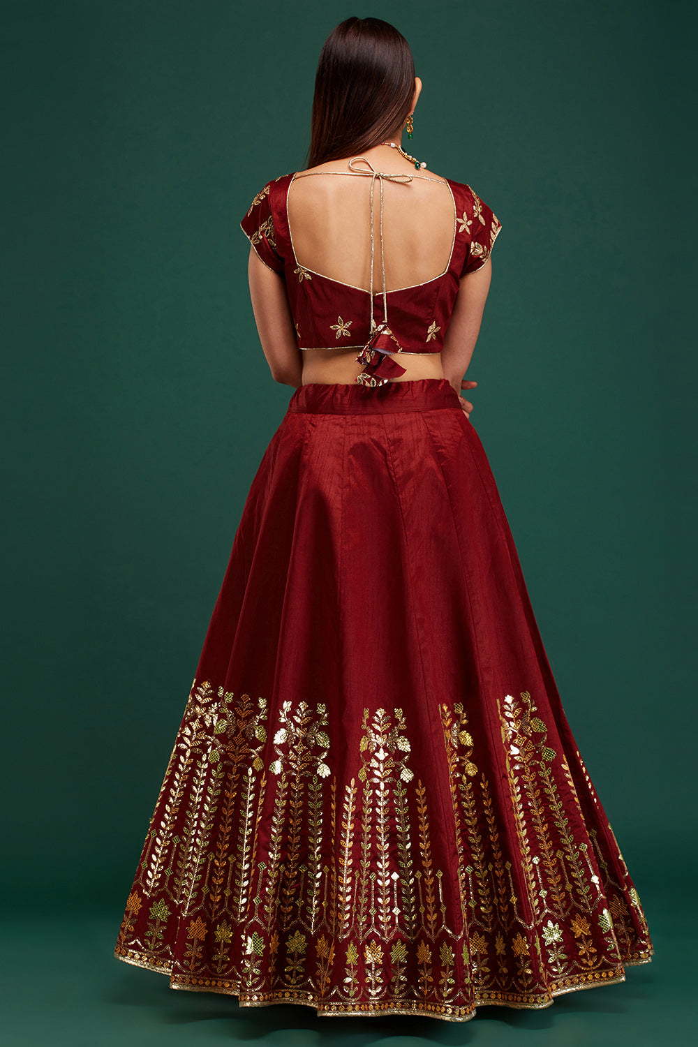 Maroon Gulmarg Lehenga