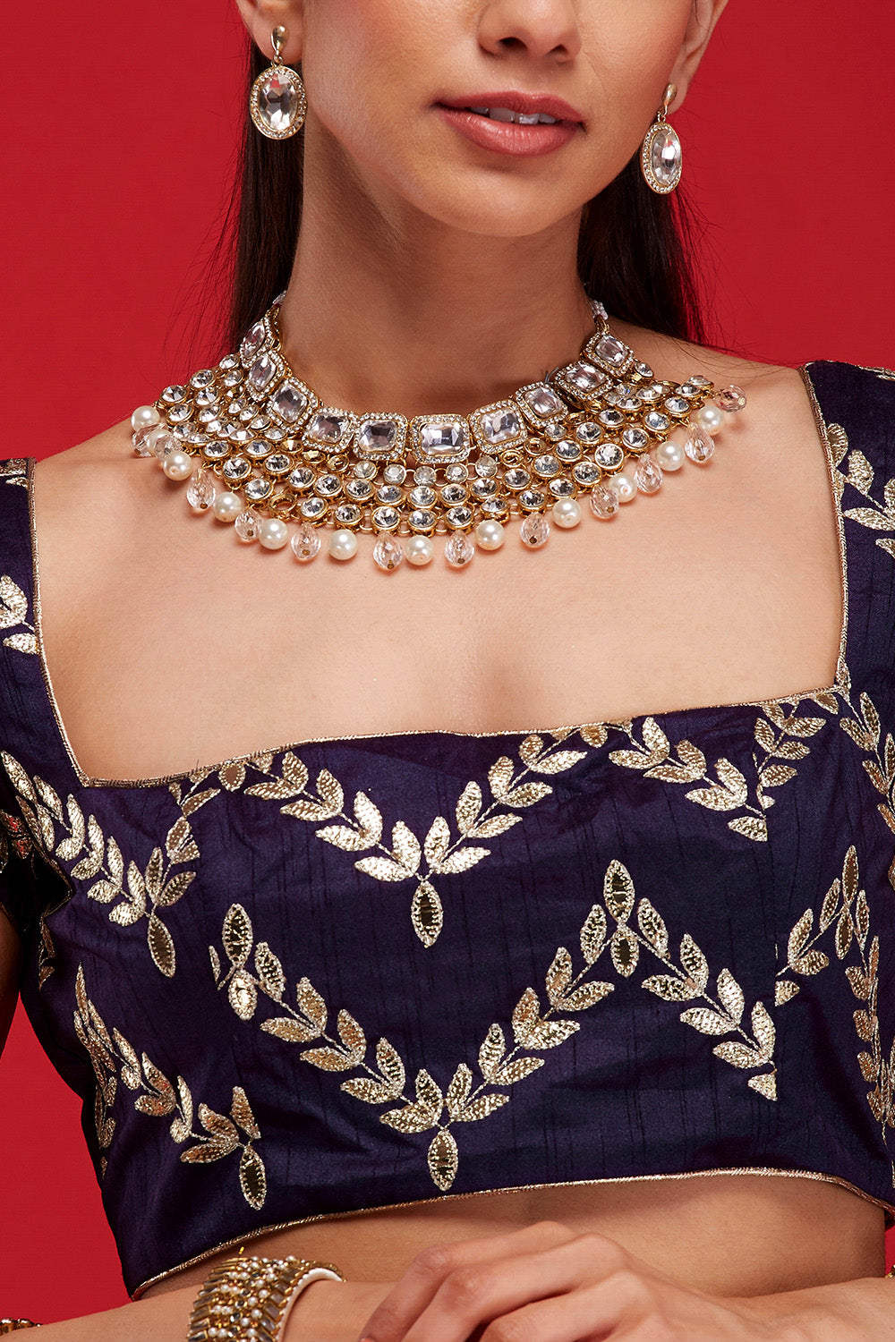 Purple & Blue Royal Trail Lehenga