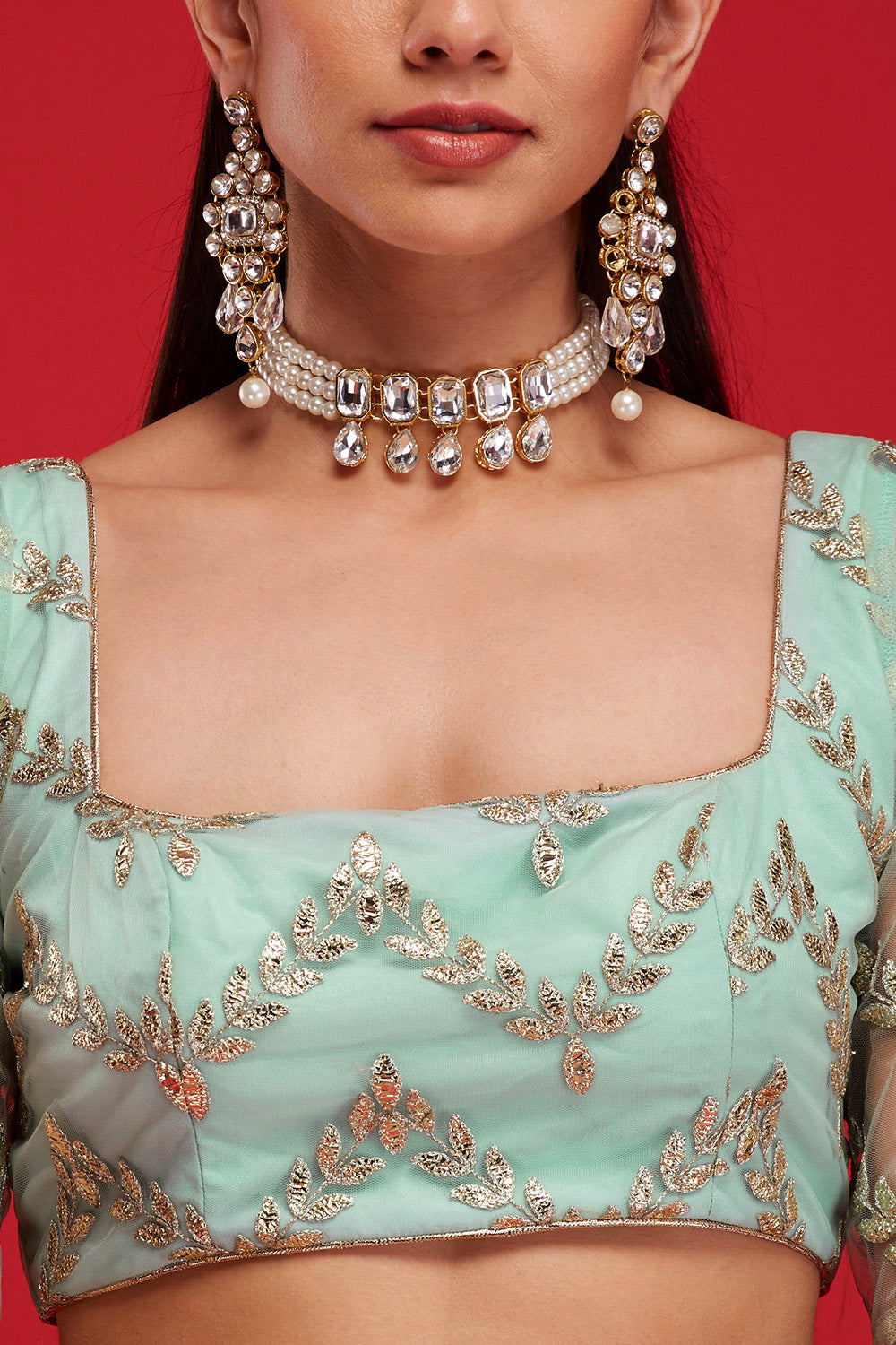 Aqua Gardenia Lehenga