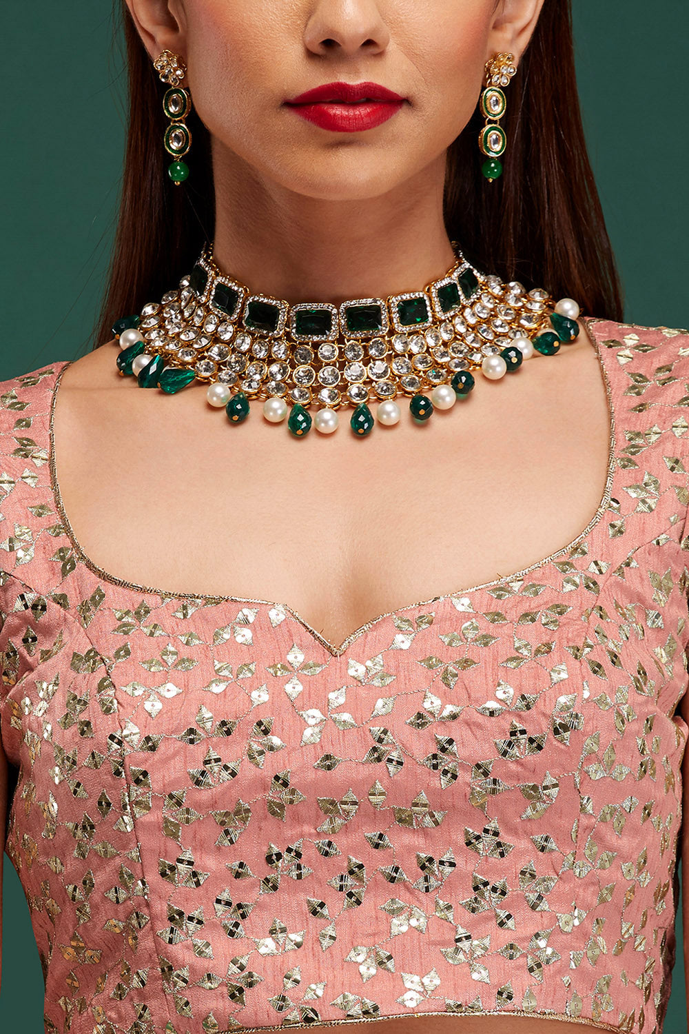 Dusty Pink & Aqua Mirage Lehenga