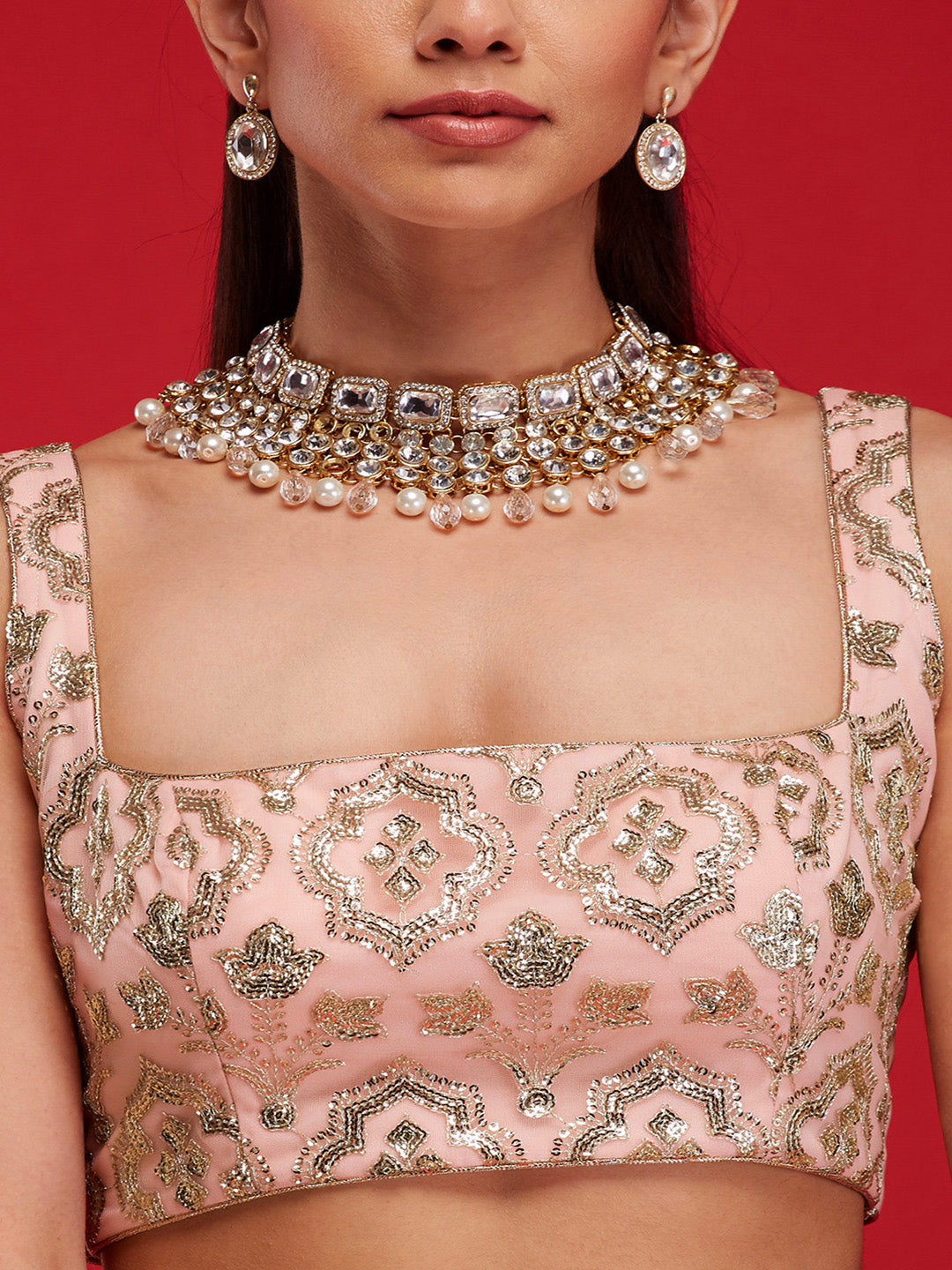 Blush & Aqua Gardenia Lehenga
