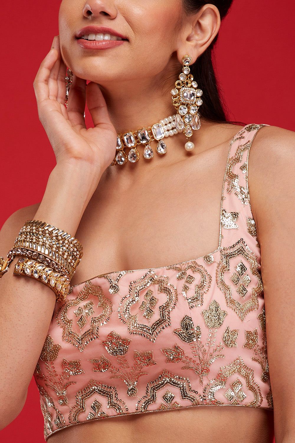 Grey Snowflake Lehenga