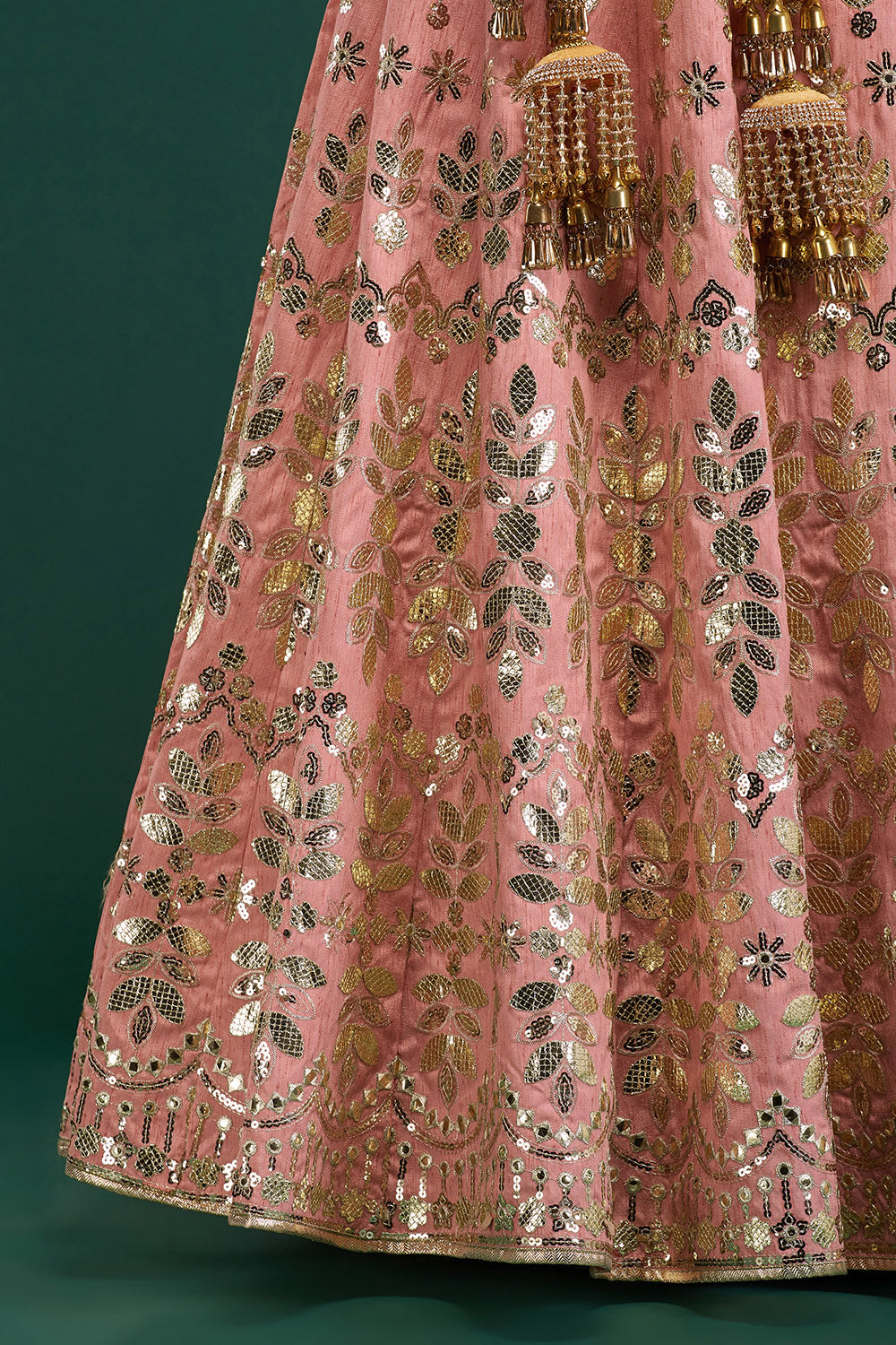 Dusty Pink & Aqua Mirage Lehenga