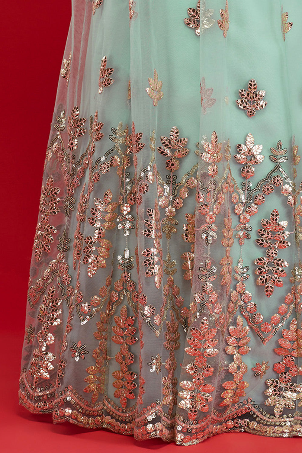 Aqua Gardenia Lehenga