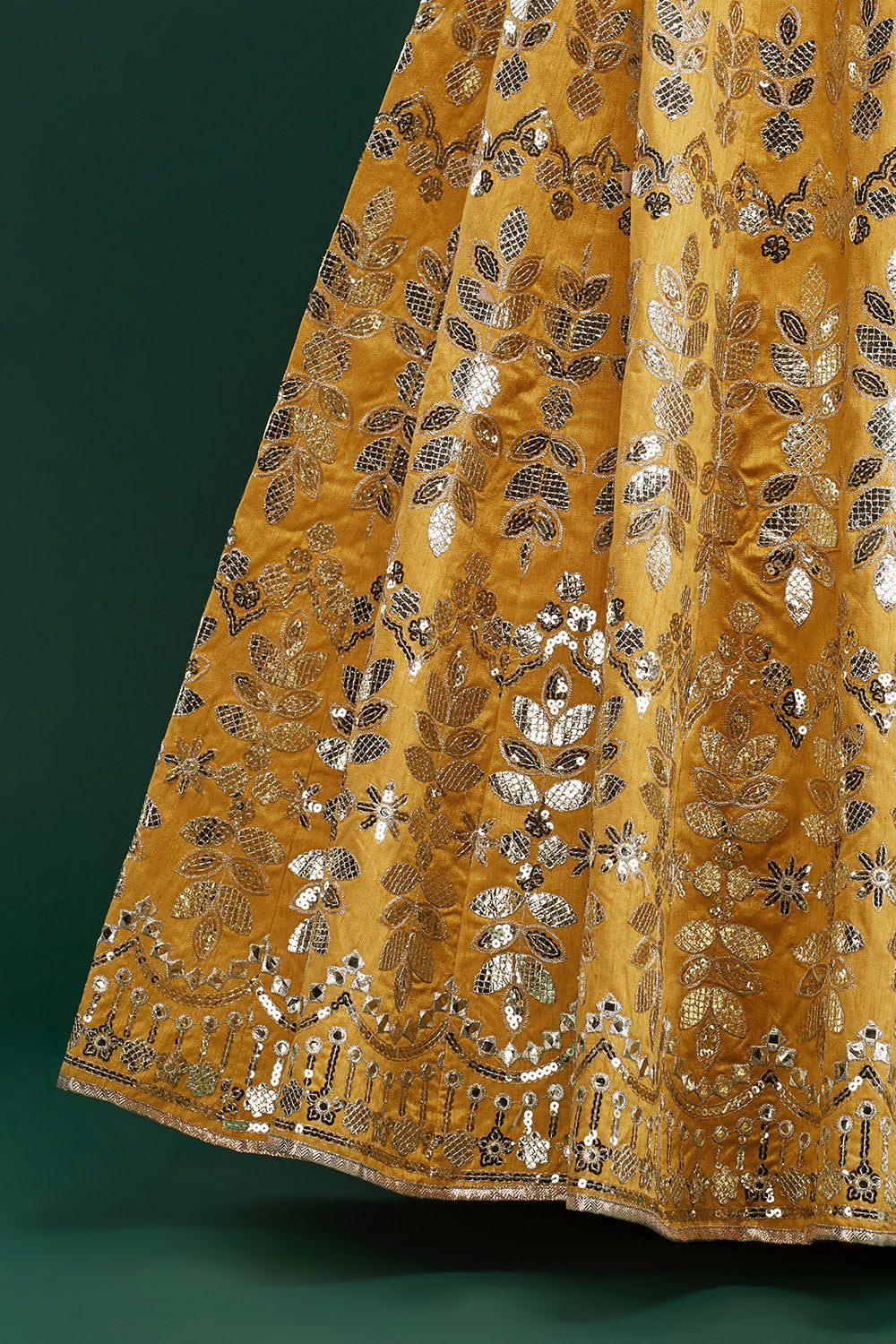 Light Gold & Blue Mirage Lehenga