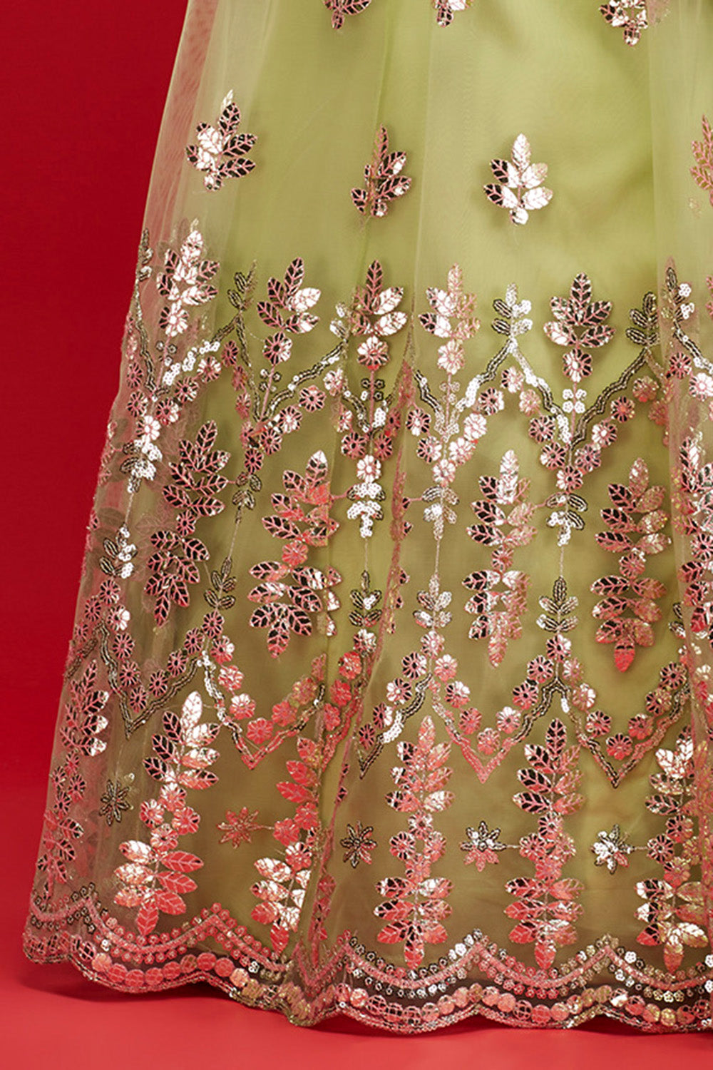 Jade & Pink Gardenia Lehenga