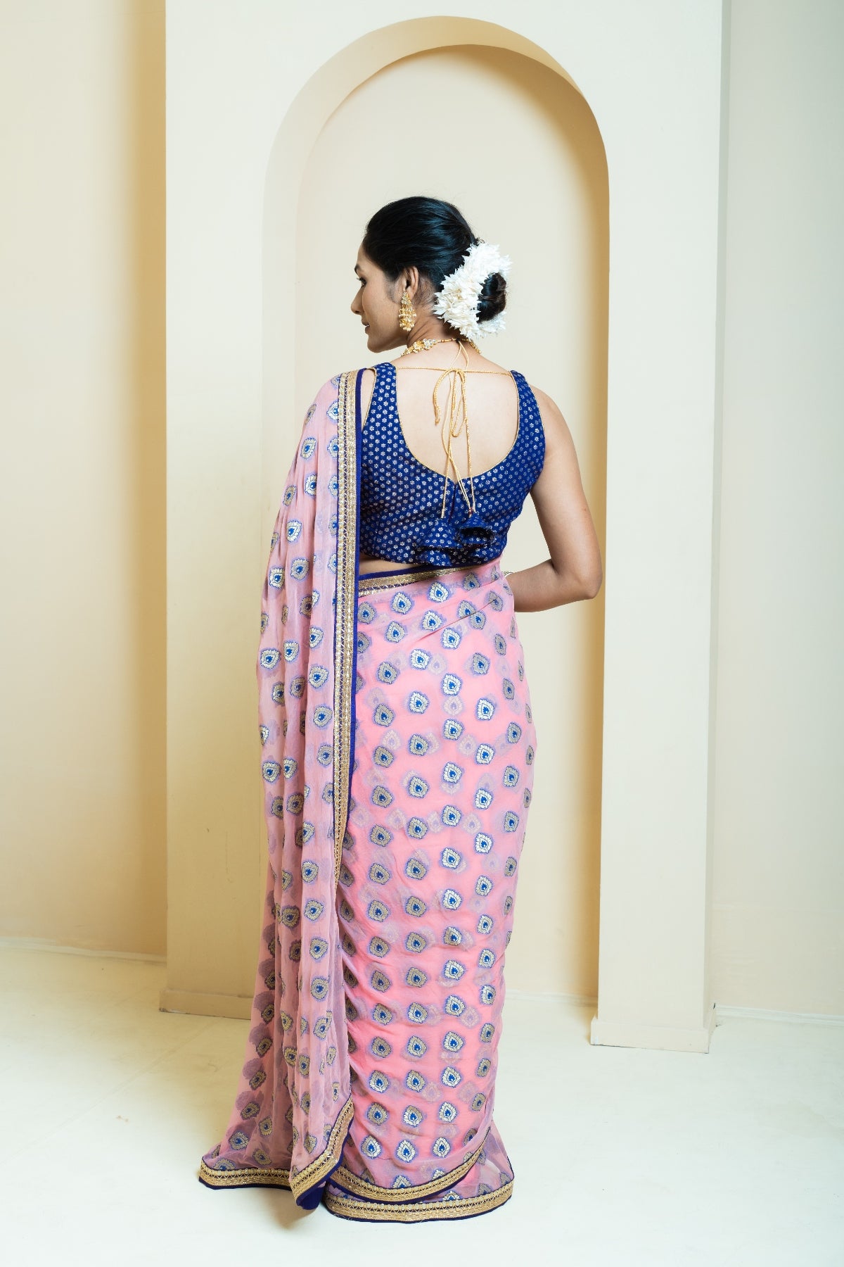 Dusty Pink and Purple Booti Saree