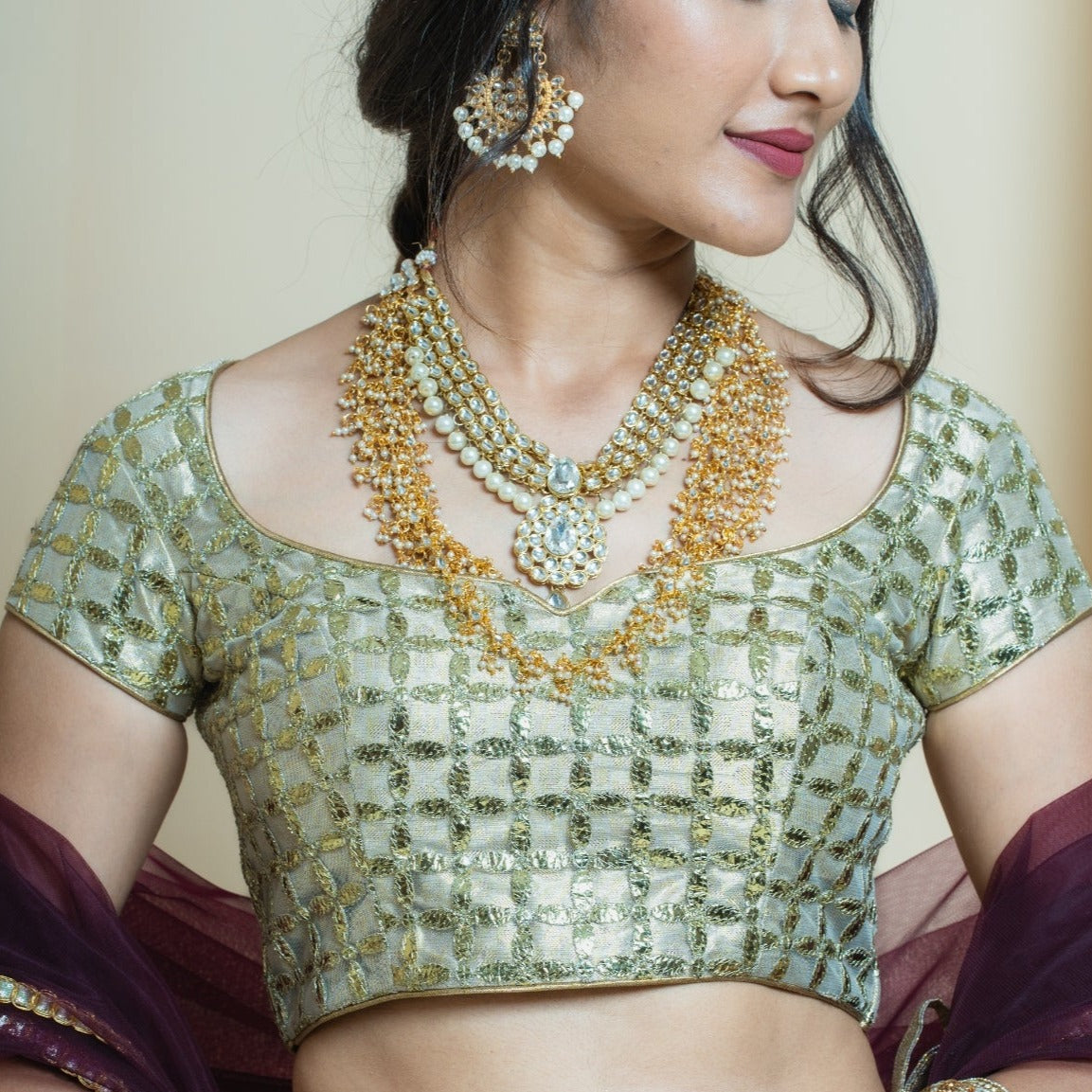 Mustard and Lime Shimmer Scallop Lehenga