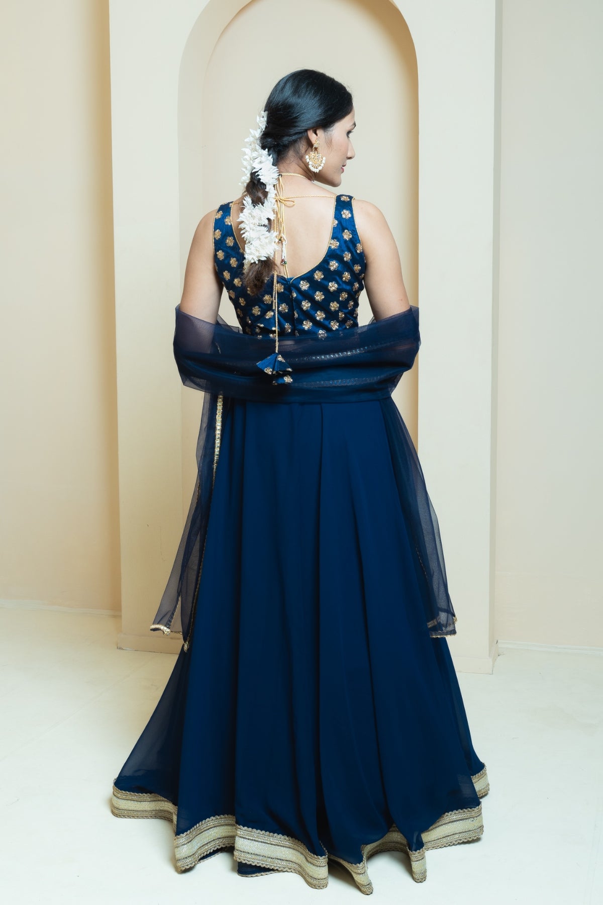 Regal Splendor Navy Georgette Lehenga