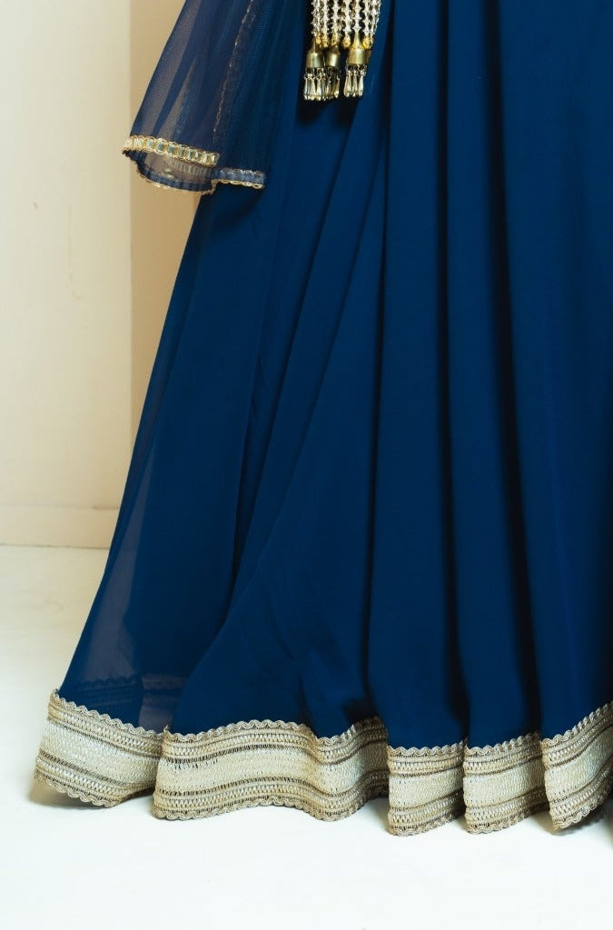 Regal Splendor Navy Georgette Lehenga