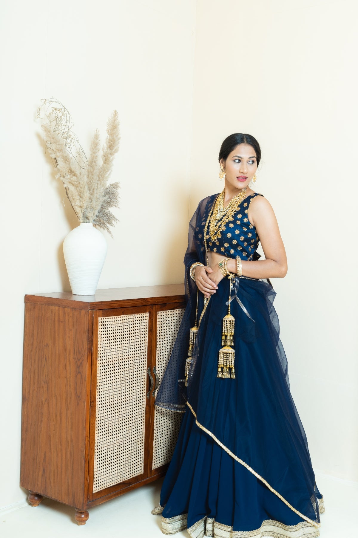 Regal Splendor Navy Georgette Lehenga