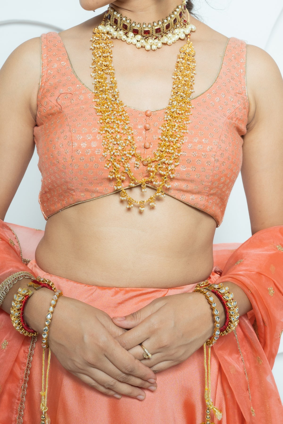 Dreamy Peach Minimalistic Lehenga