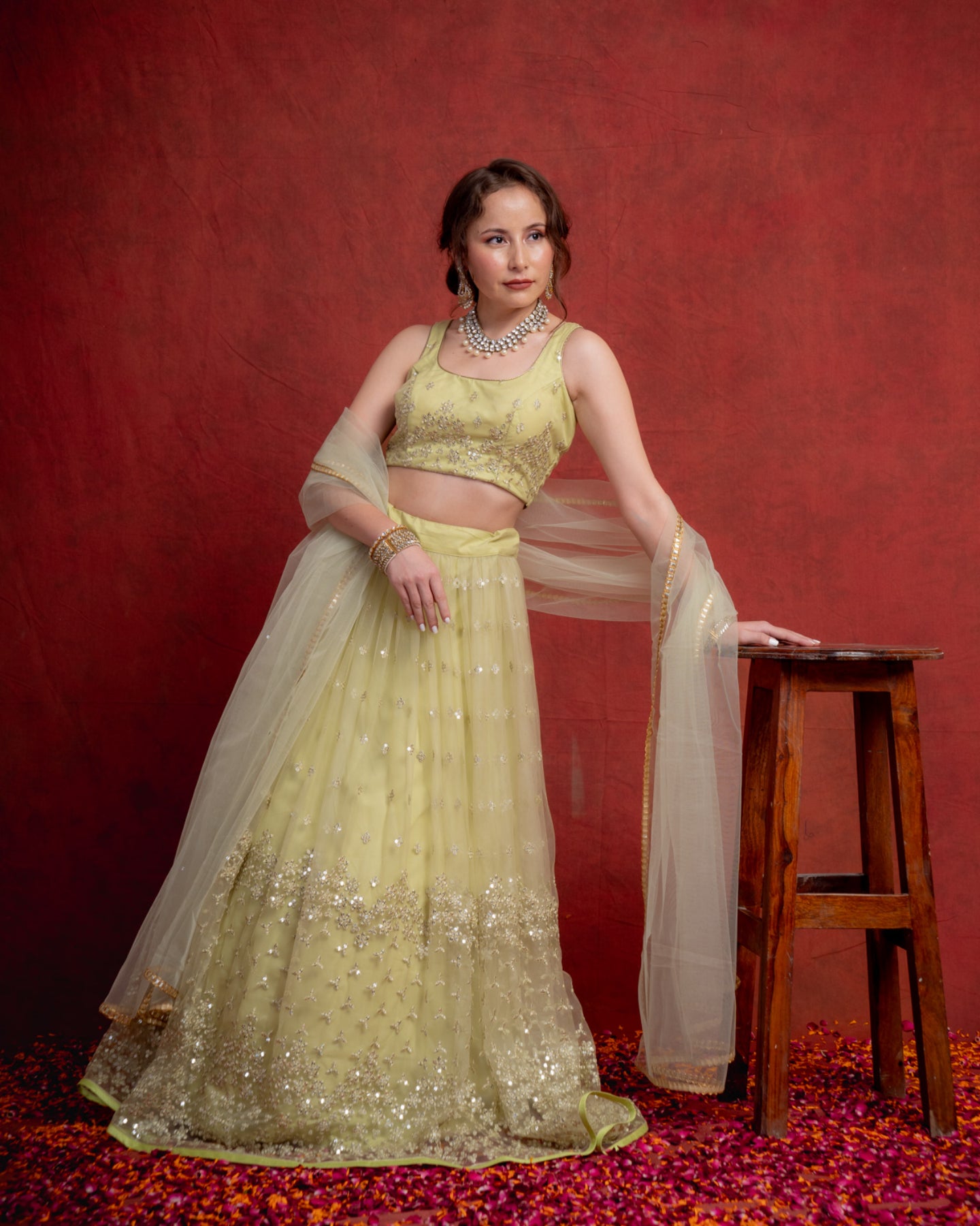 Jade Sequin Shimmer Lehenga