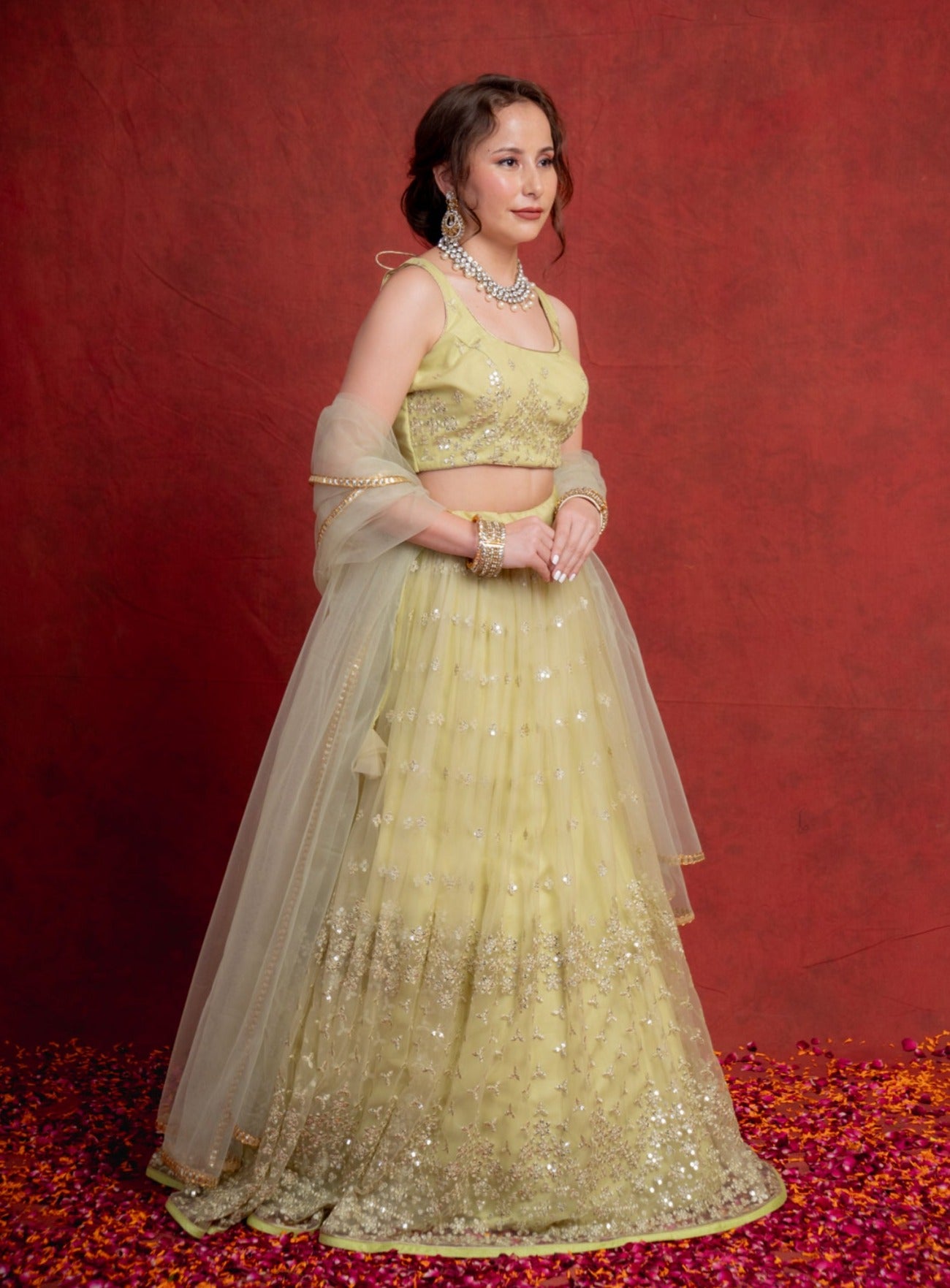 Jade Sequin Shimmer Lehenga