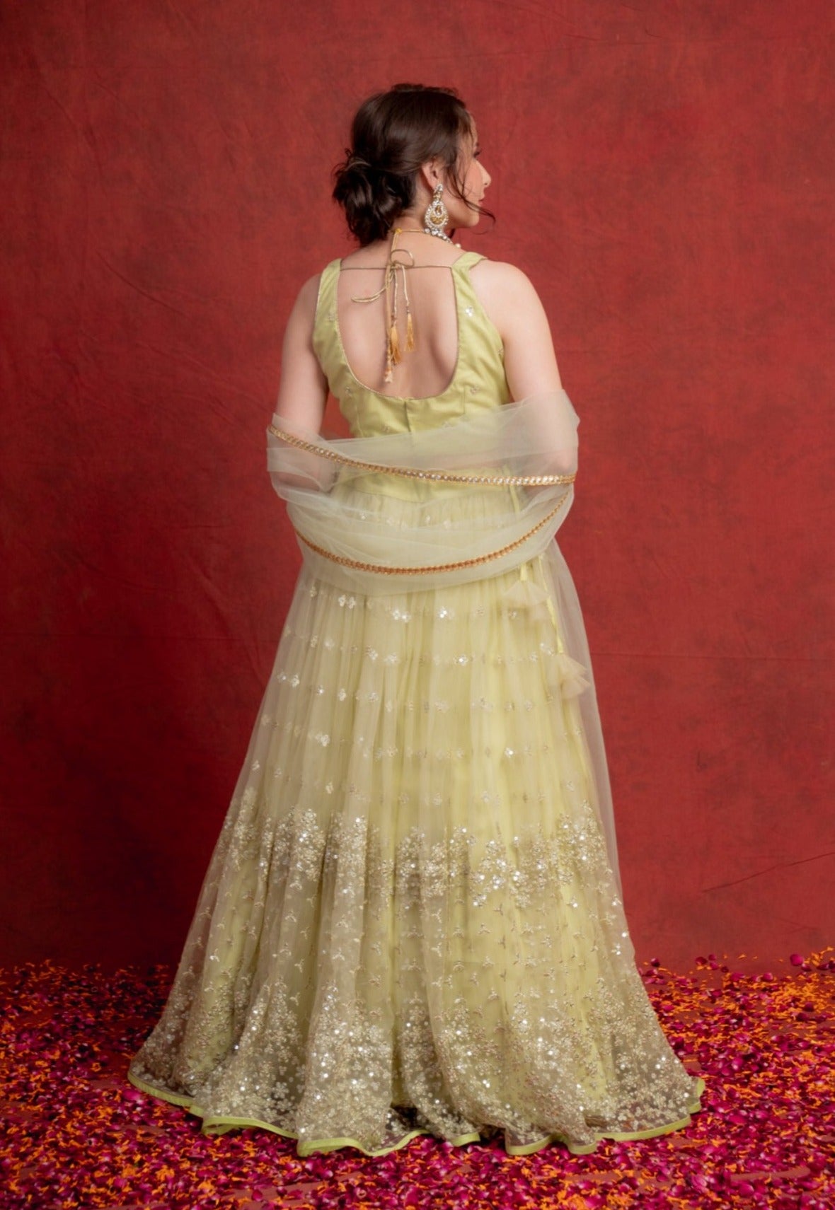 Jade Sequin Shimmer Lehenga