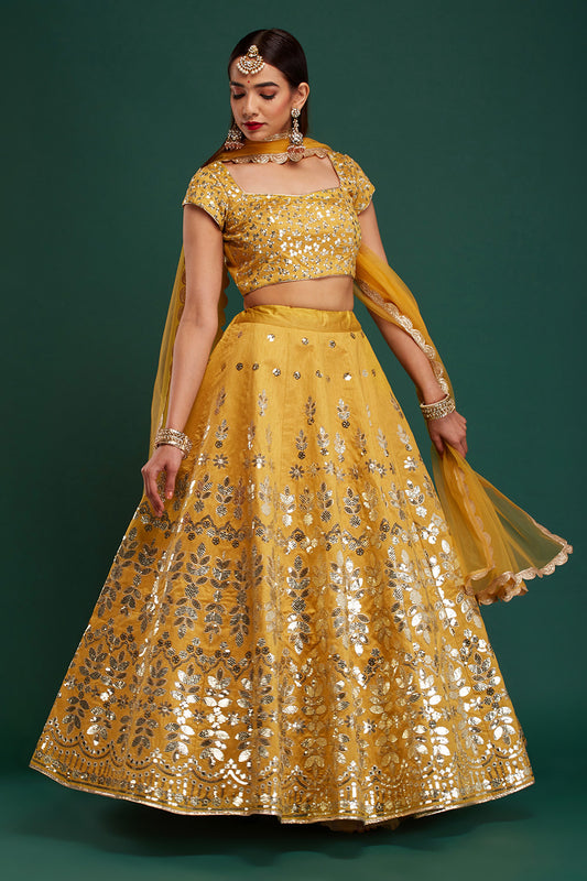 Light Gold Mirage Lehenga