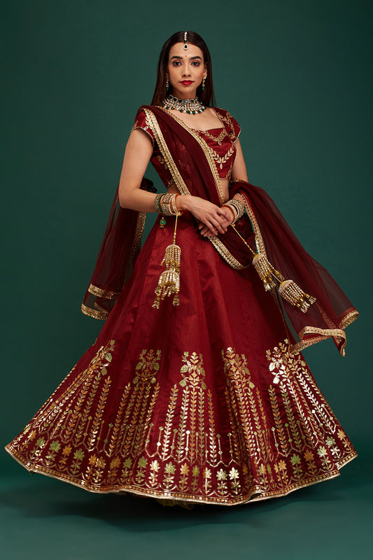 Maroon Gulmarg Lehenga